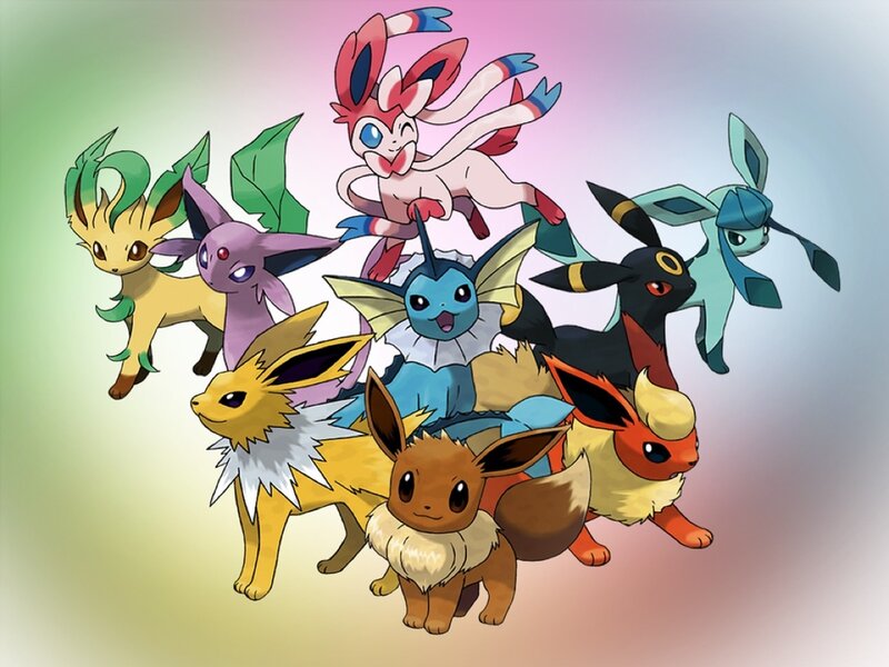 Eevee and Its Evolutions — Yellow, Playful, Anime