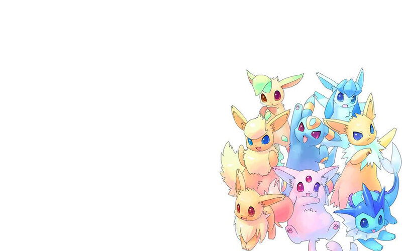 Eevee and Its Evolutions — Yellow, Playful, Digital Art, Anime Art