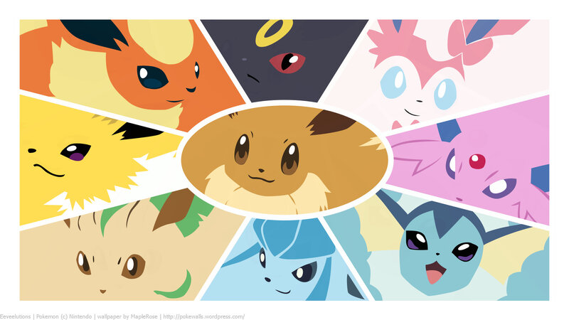 Eevee and Its Evolutions — Yellow, Playful, Digital Art