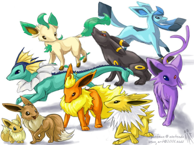Eevee and Its Evolutions — Yellow, Playful