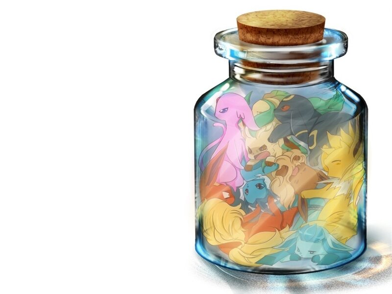 Eevee Evolutions in a Jar