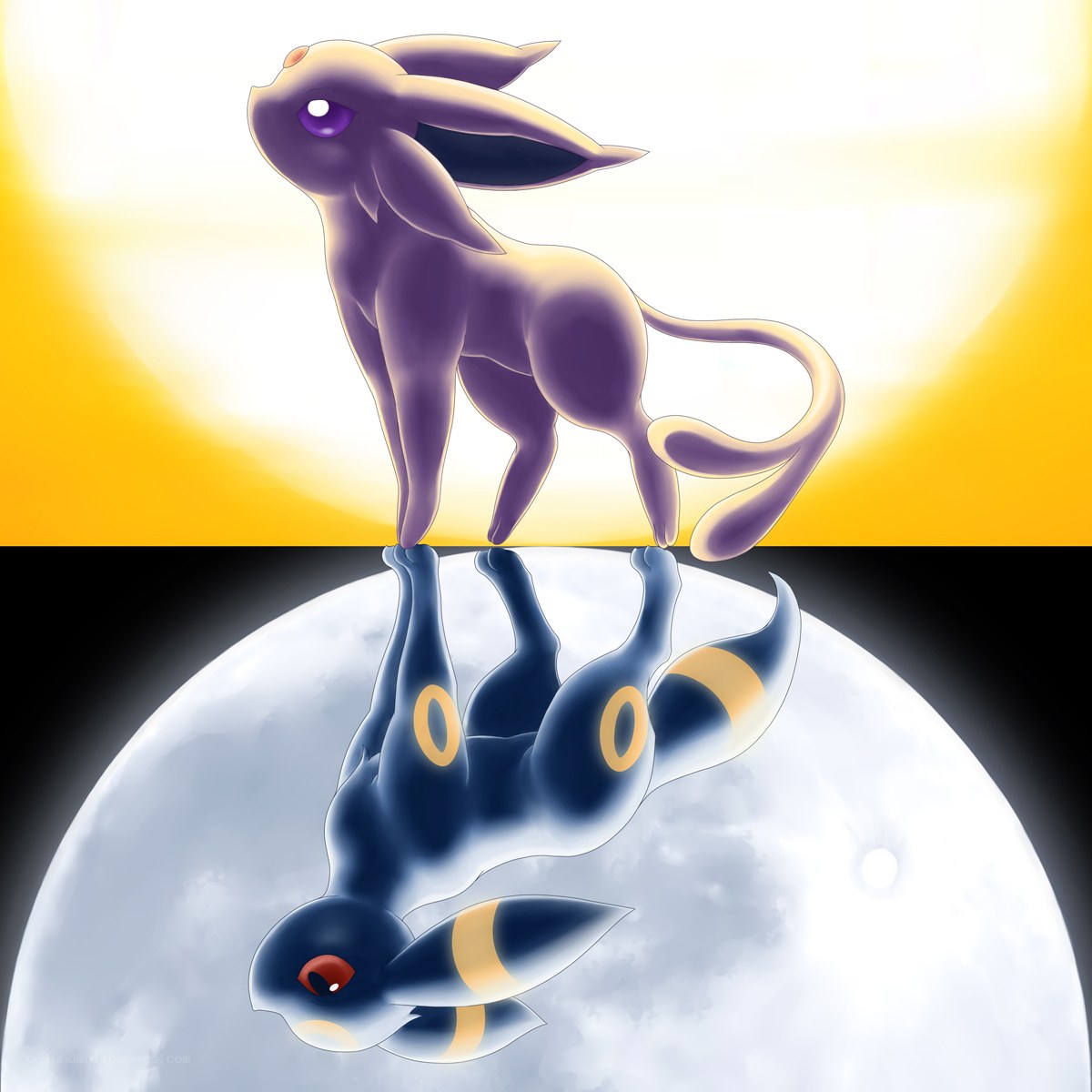 Eevee evolutions in yin-yang
