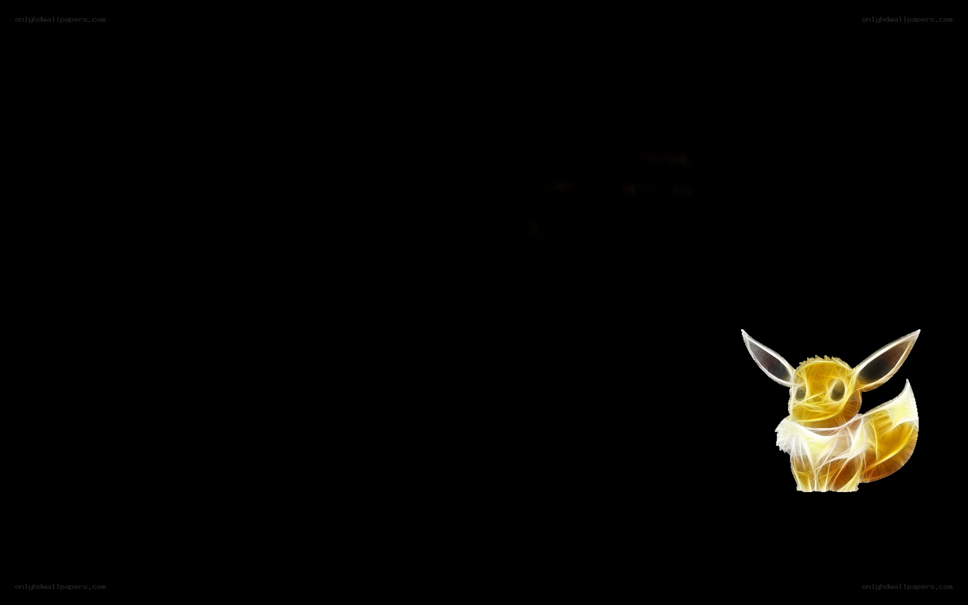 Eevee glowing on black