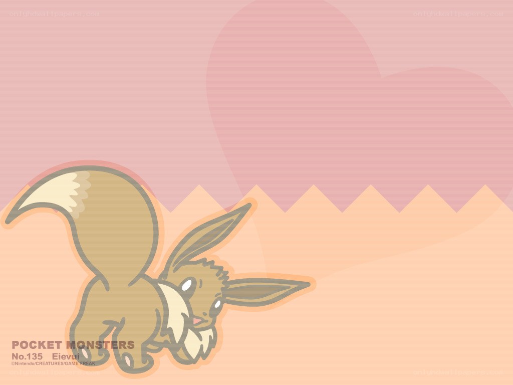 Eevee in a heart-shaped landscape