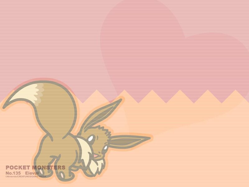 Eevee in a heart-shaped world