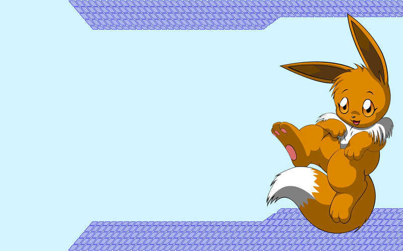 Eevee on a blue platform