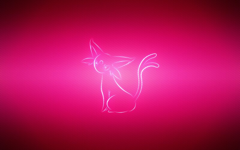 Eevee outline on pink background