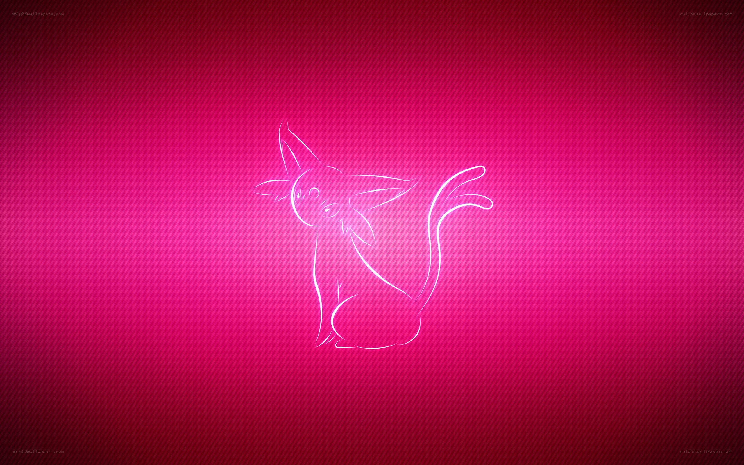 Eevee outline on pink background