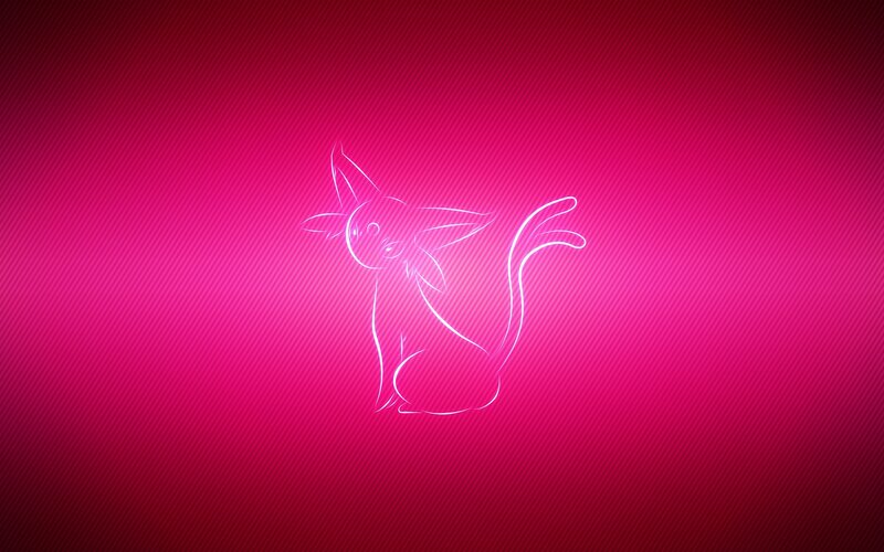 Eevee outline on pink background