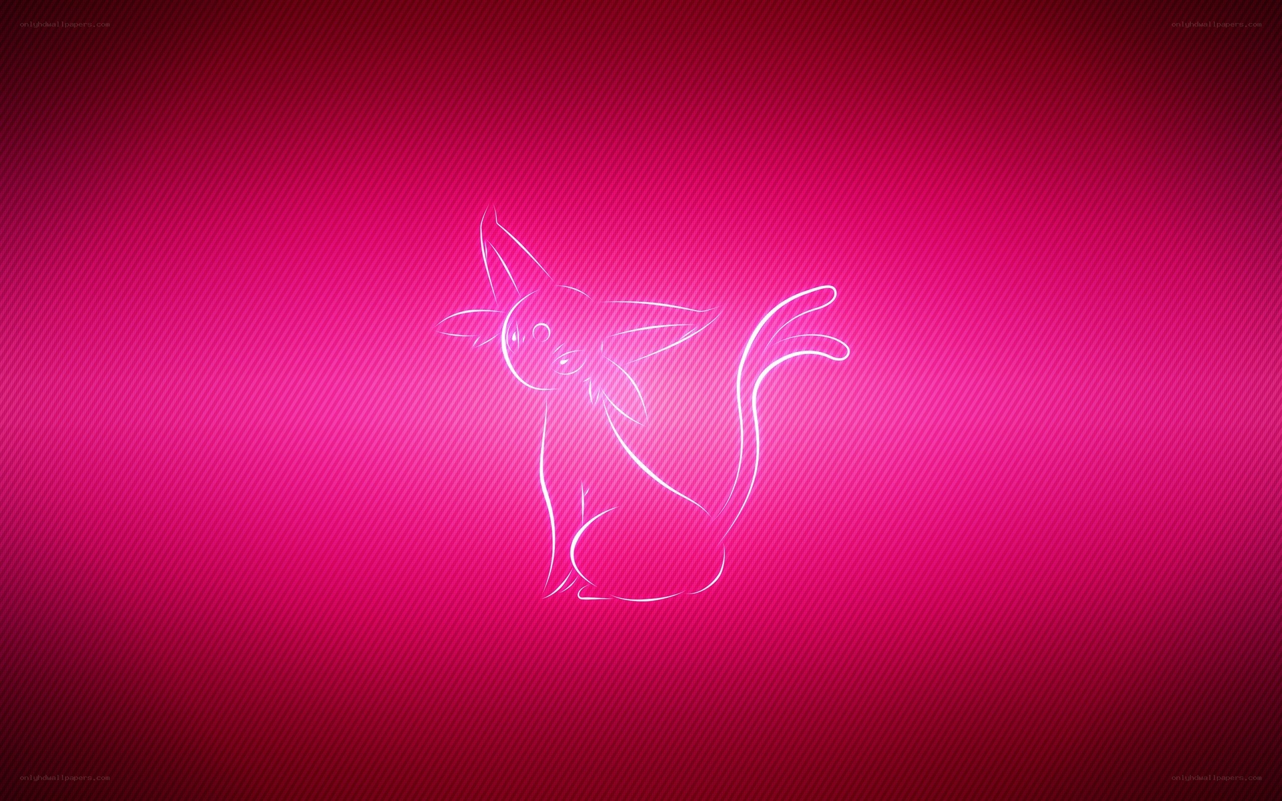 Eevee outline on pink background