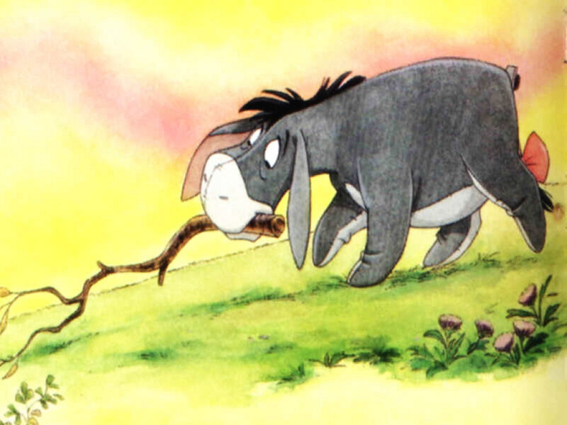 Eeyore Carrying a Stick — Yellow