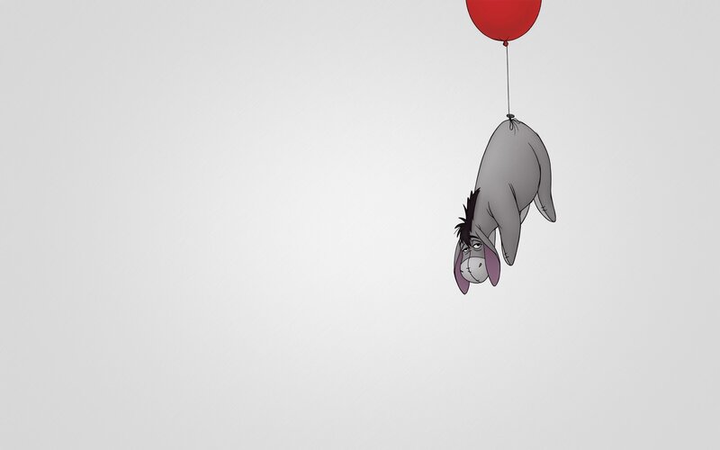 Eeyore with a red balloon