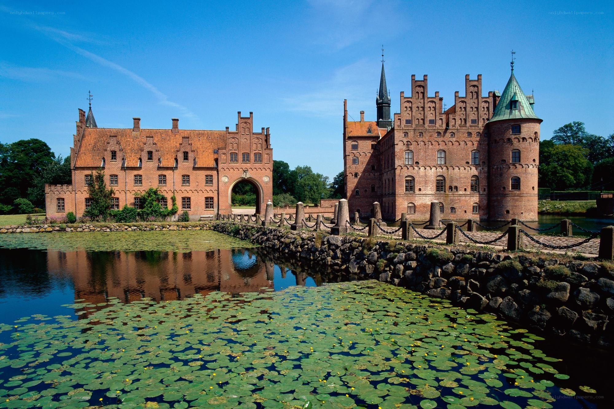 Egeskov Castle on a sunny day