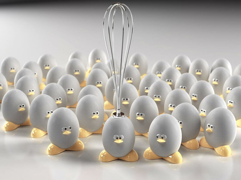 Egg characters with whisk
