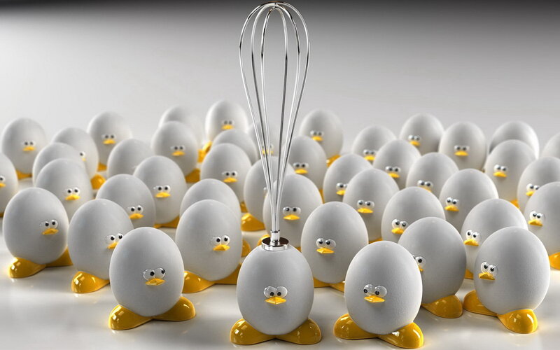 Egg characters with whisk