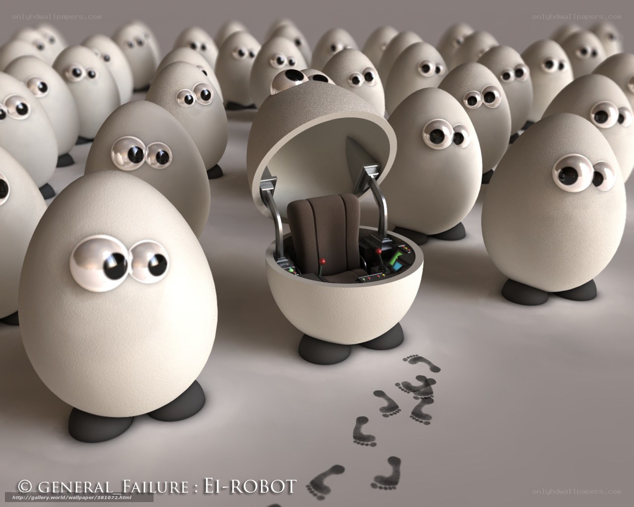 Egg robots with cockpit