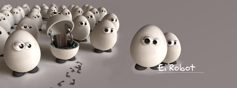 Egg robots with footprints