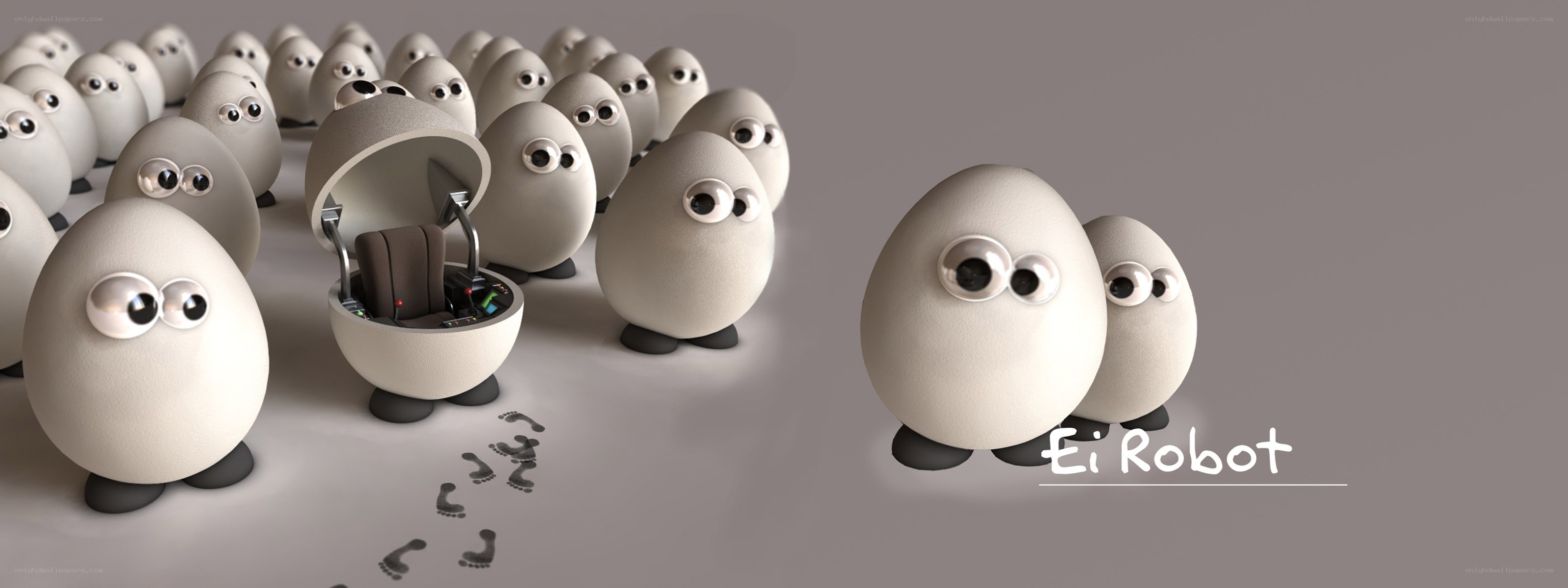 Egg robots with footprints