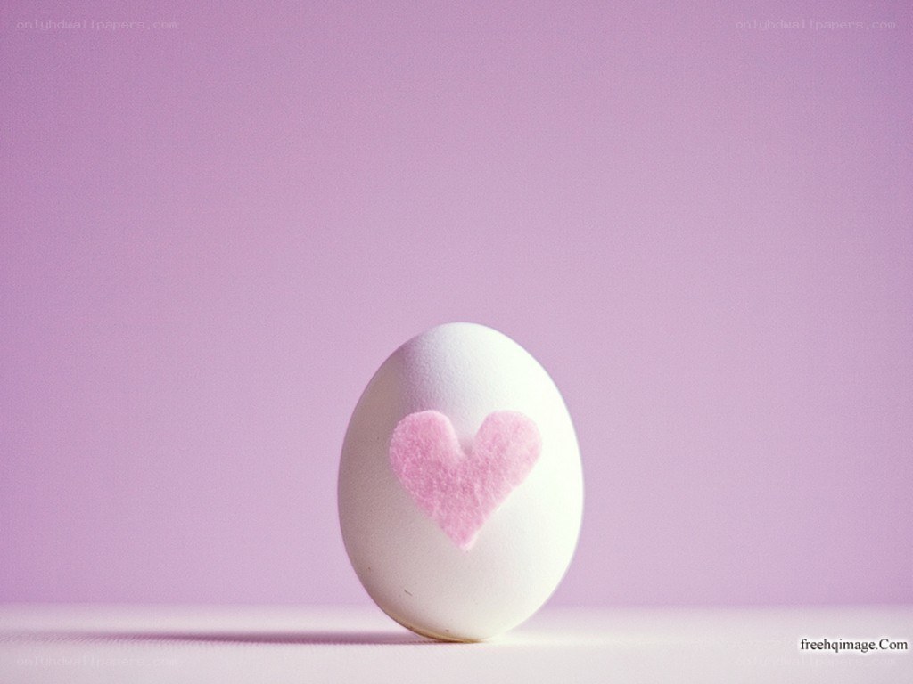 egg with heart on purple