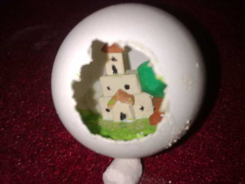 Egg with Miniature Village