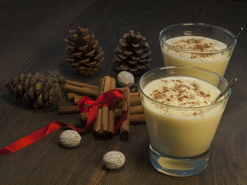 Eggnog in Glasses