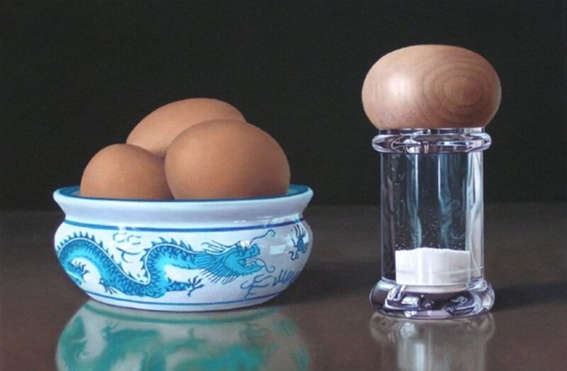 Eggs in a Bowl — Blue