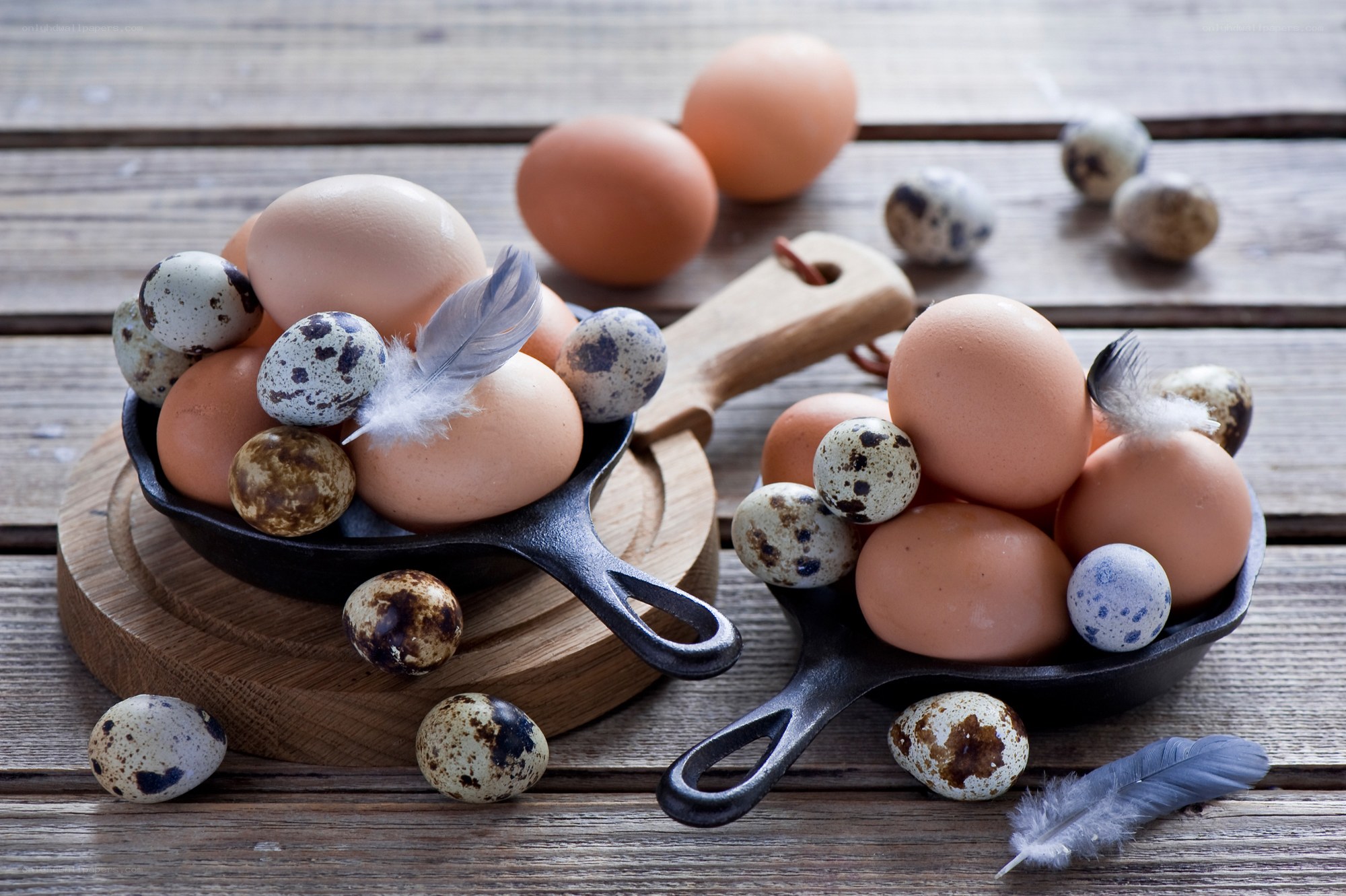 Eggs in cast iron skillets