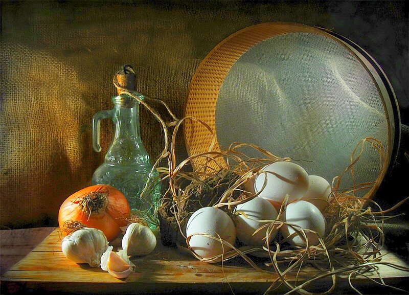 Eggs in Nest with Vegetables
