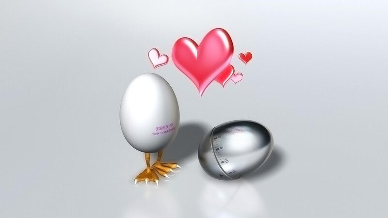 Eggs with hearts
