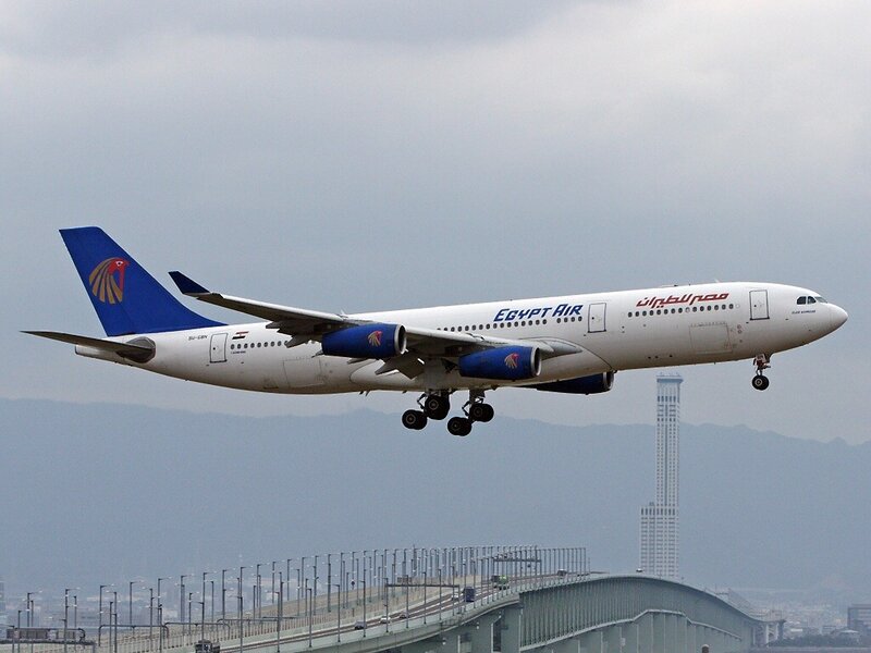 Egypt Air A340 landing