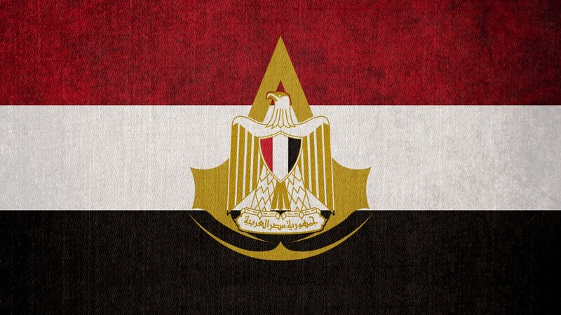 Egyptian Flag — Red, Patriotic, Illustration