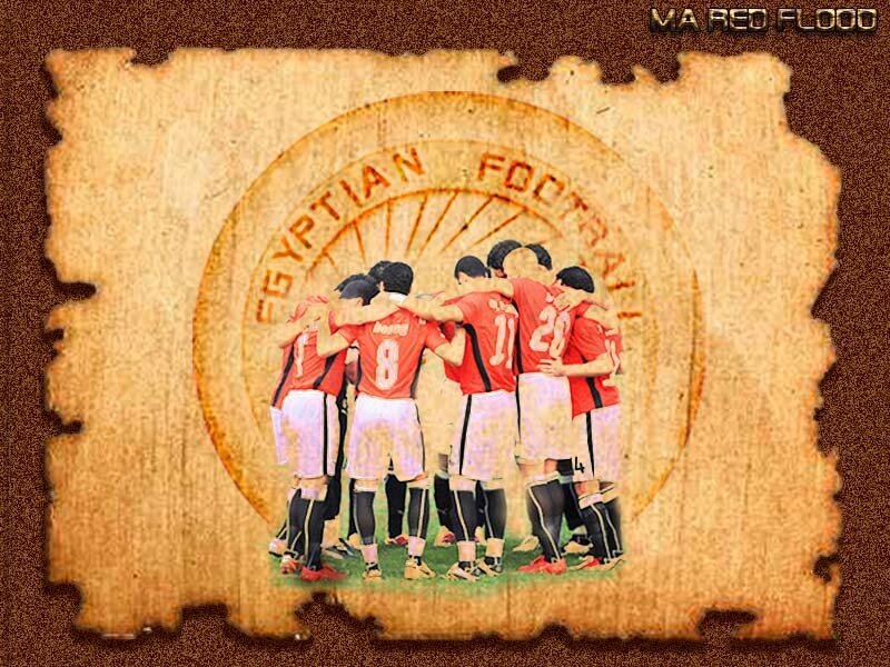 Egyptian football team huddle