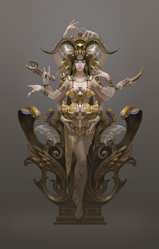 Egyptian goddess statue