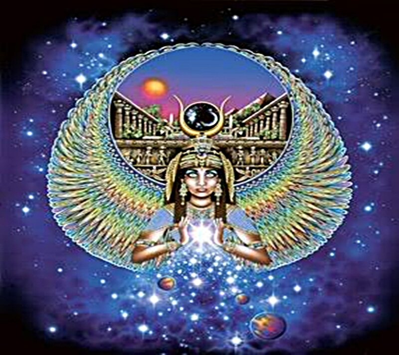 Egyptian goddess with cosmic wings
