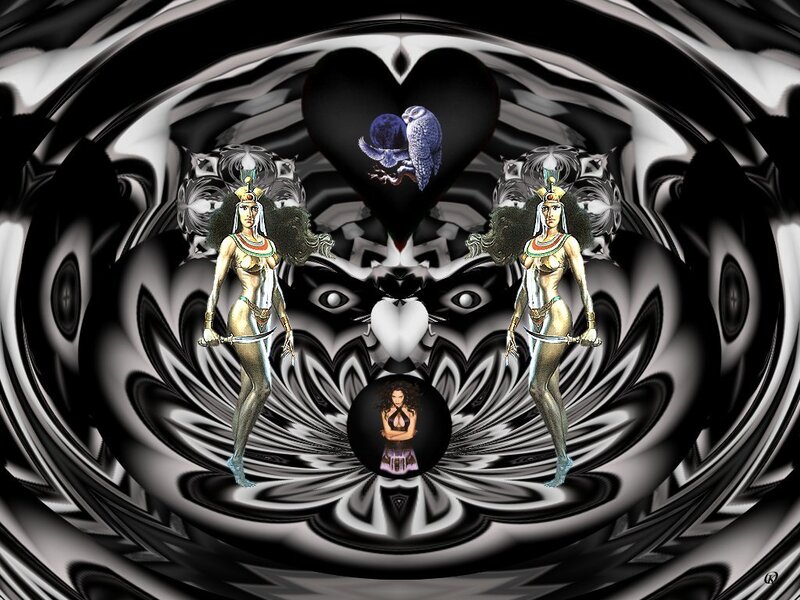 Egyptian goddesses in fractal art