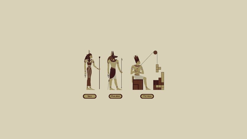 Egyptian Gods Playing Tetris