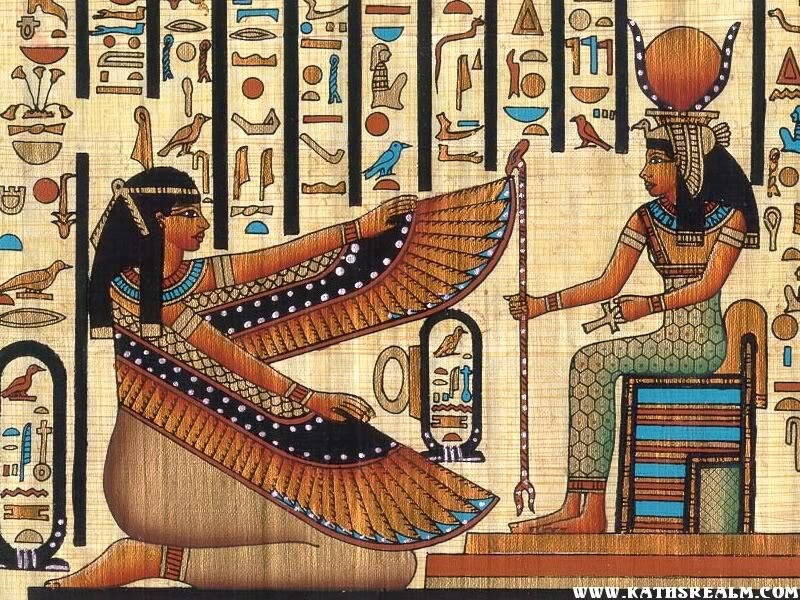 Egyptian hieroglyphic scene