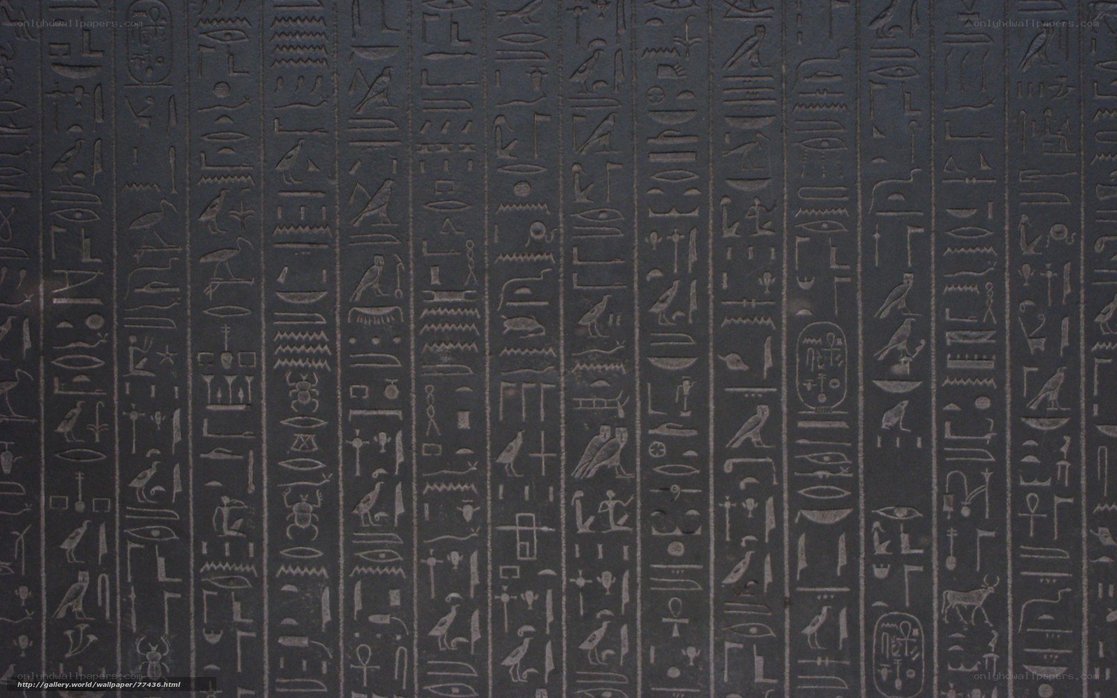 Egyptian hieroglyphs on stone