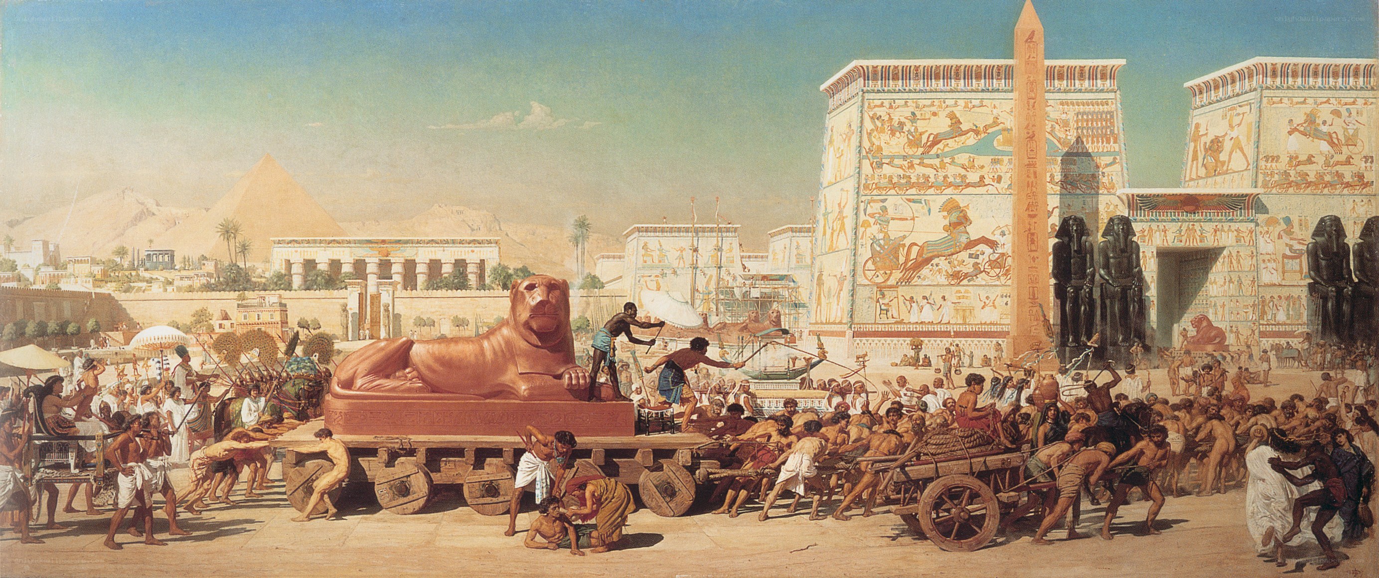 Egyptian Procession with Sphinx