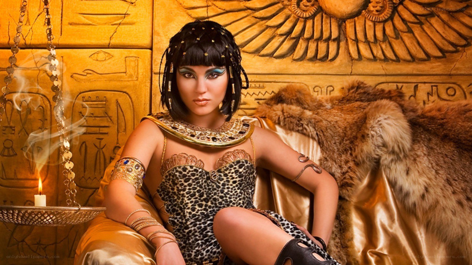 Egyptian queen in regal setting
