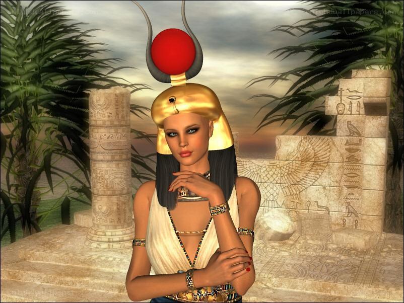 Egyptian queen in temple