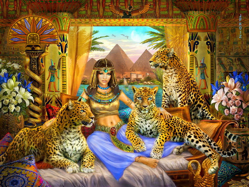 Egyptian Queen with Leopards