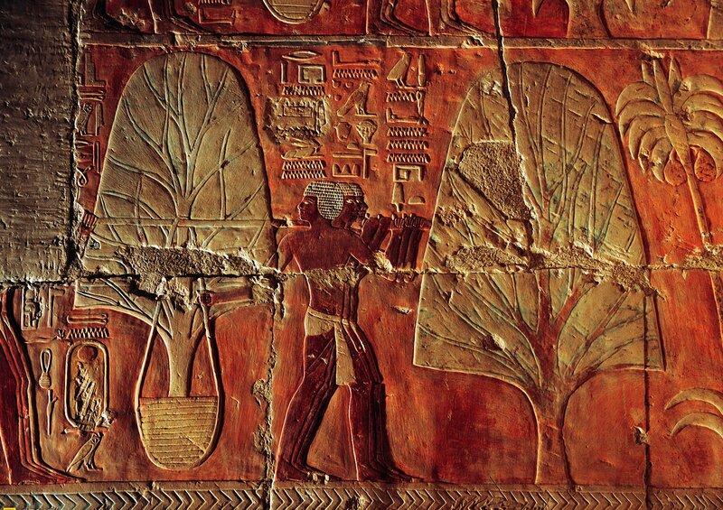 Egyptian Relief Carving — Red, Ancient