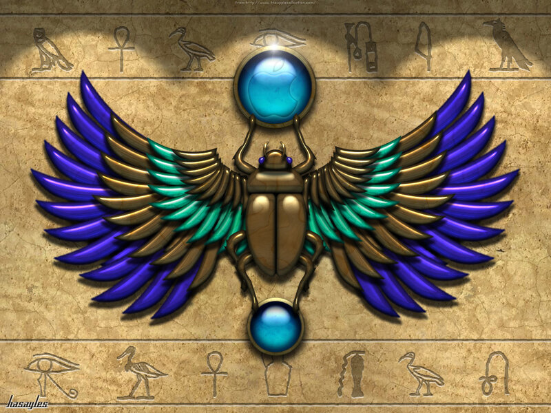Egyptian scarab with Apple logo