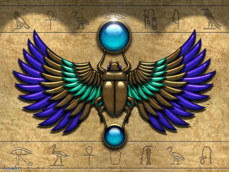 Egyptian scarab with Apple logo