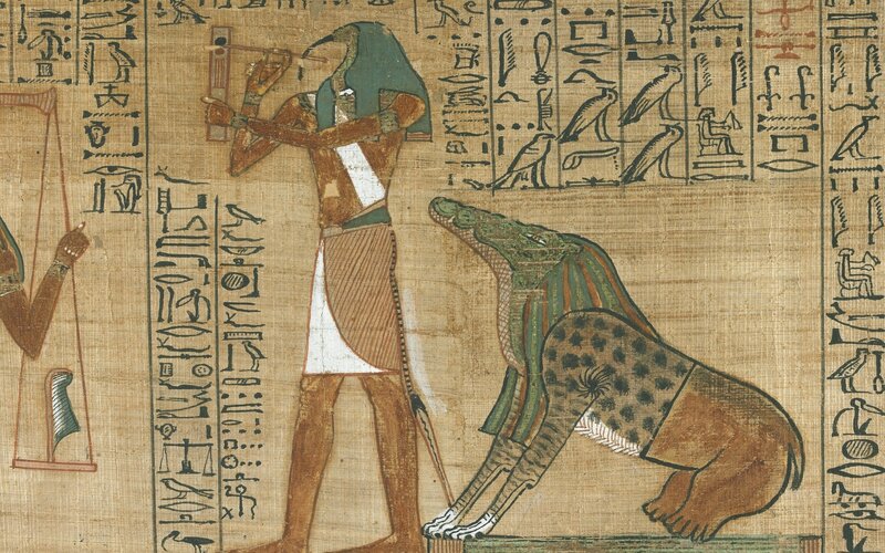 Egyptian Scribe with Crocodile