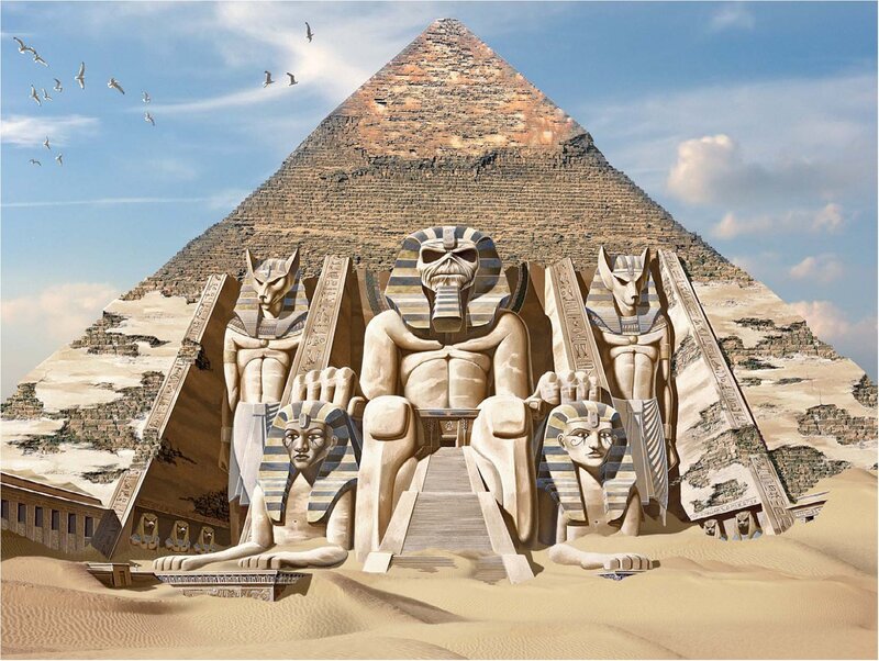 Egyptian Statues and Pyramid — Beige, Dramatic