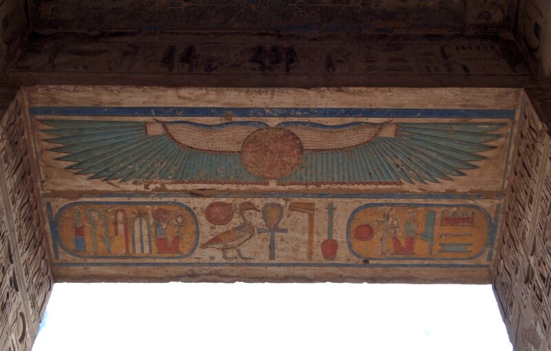 Egyptian temple ceiling artwork