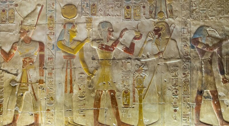 Egyptian Temple Relief — Beige, Ancient