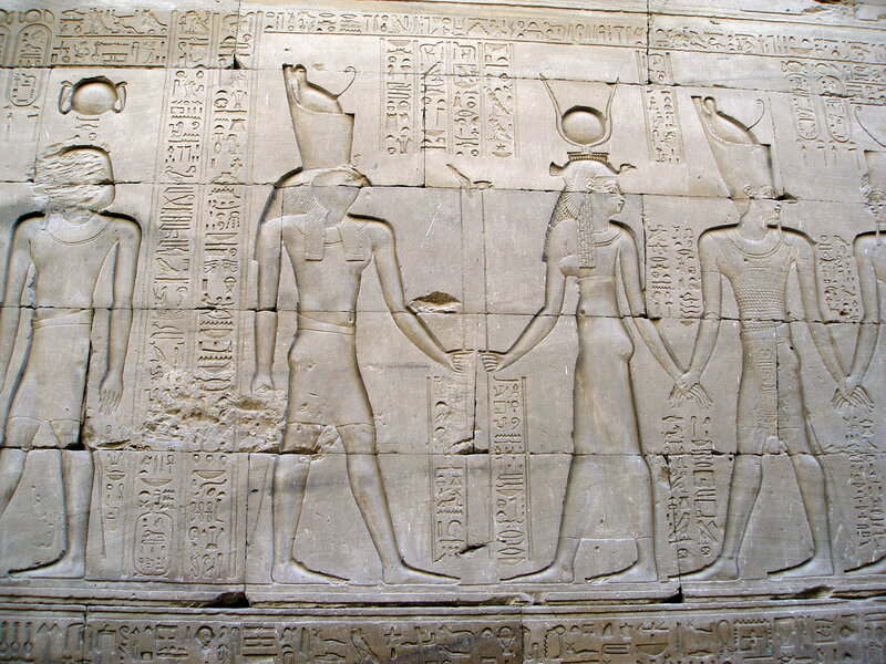 Egyptian temple relief carving
